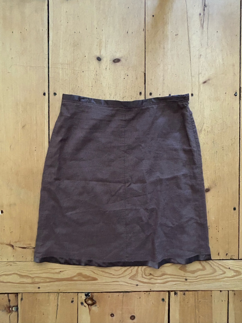 Vintage Linen Brown Midi Skirt